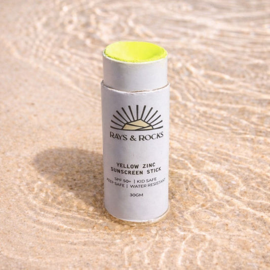 shop zinc sunscreen stick in yellow color online from Rays & Rocks